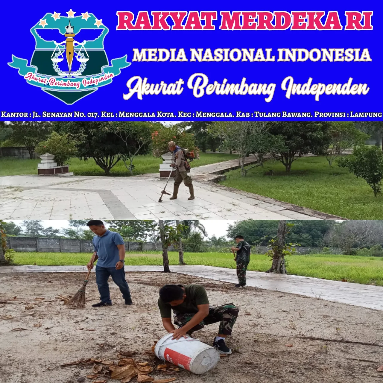 Kodim 0426/TB, Melaksanakan Pembersihan Taman Makam Pahlawan (TMP) Dalam Rangka Menyambut Hari Juang TNI-AD