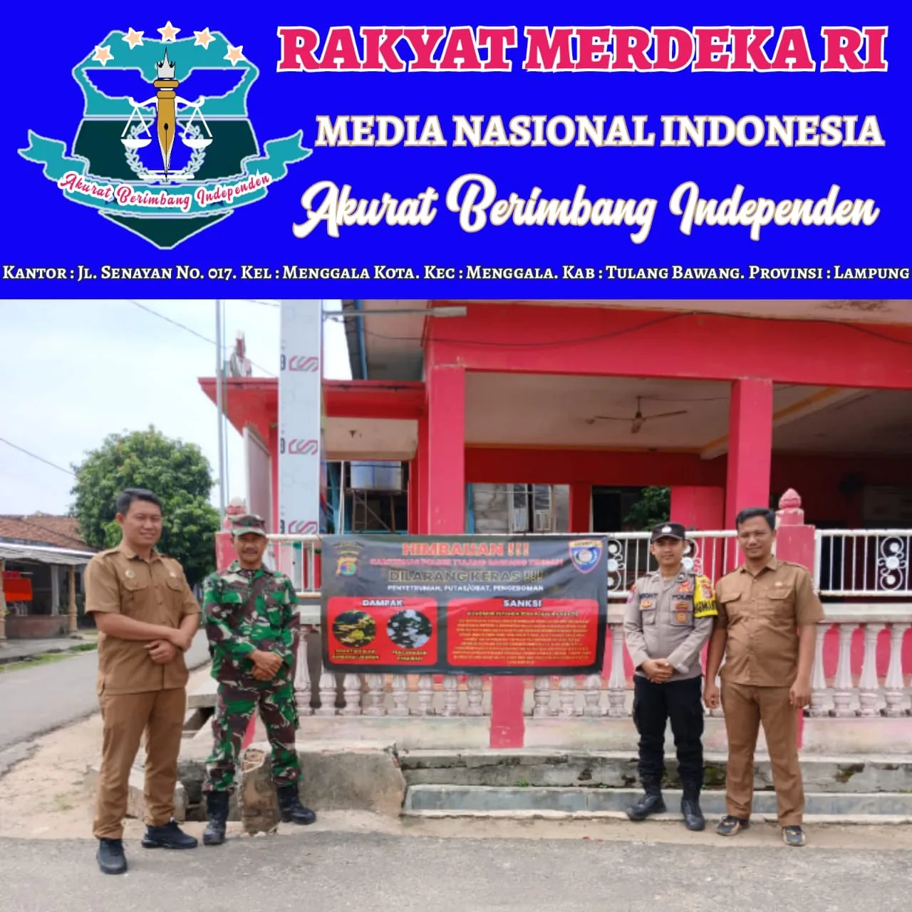 Polsek Tulang Bawang Tengah Berikan Sosialisasi Dan Pemasangan Spanduk Larangan Setrum Dan Racun Ikan
