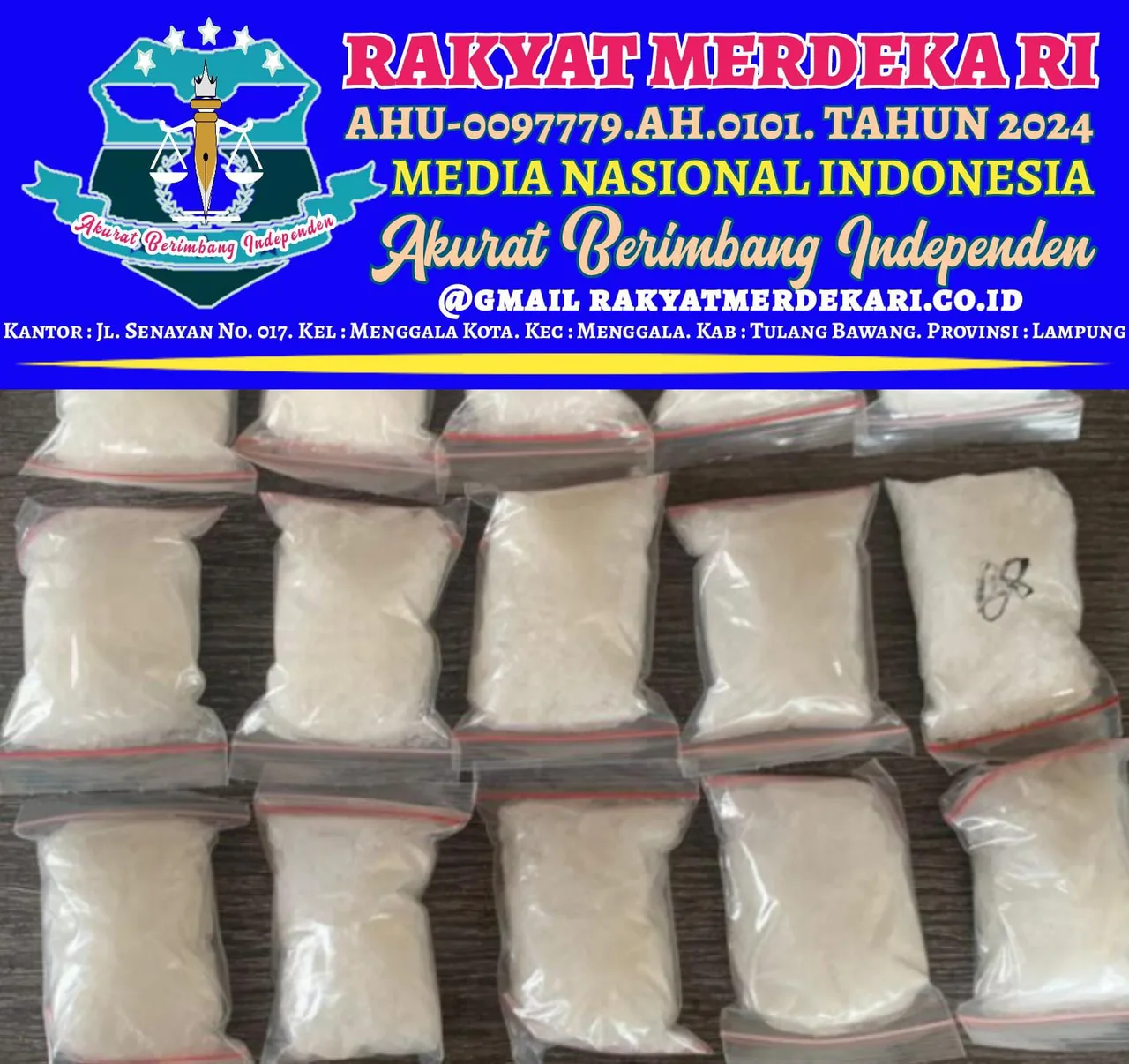 Polda Lampung Berhasil Gagalkan Penyeludupan Narkoba Jenis Sabu 1.513 Kg. Bakauheni