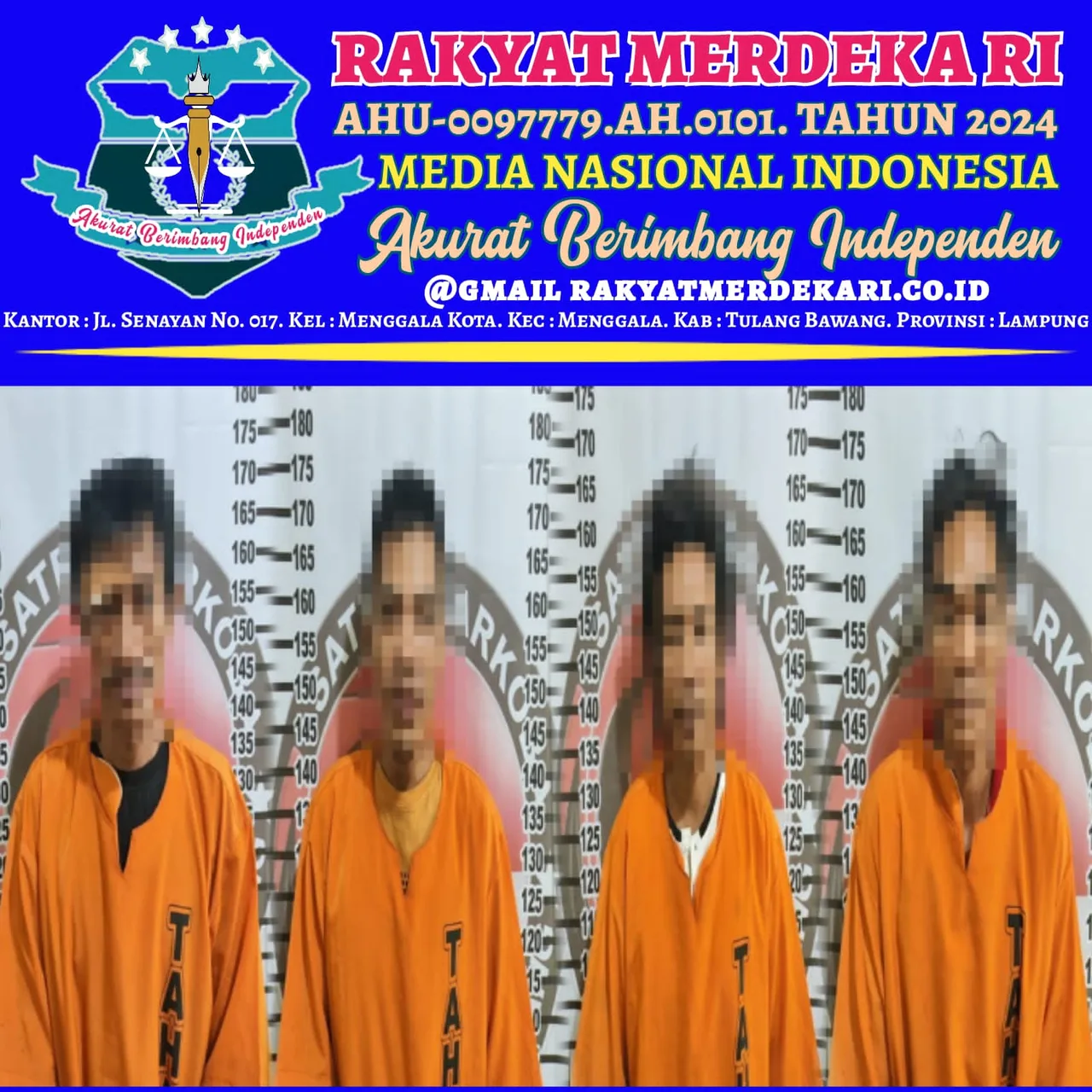 Gasak Narkoba di Menggala Timur, Polisi Tangkap Empat Pria Yang Sedang Asyik Pesta Sabu
