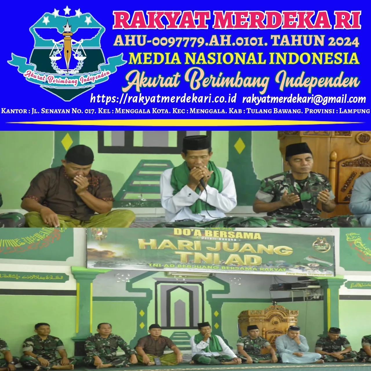 Kodim 0426 TB Menggelar Do'a Bersama Dalam Rangka Memperingati Hari Juang TNI-AD Ke-79
