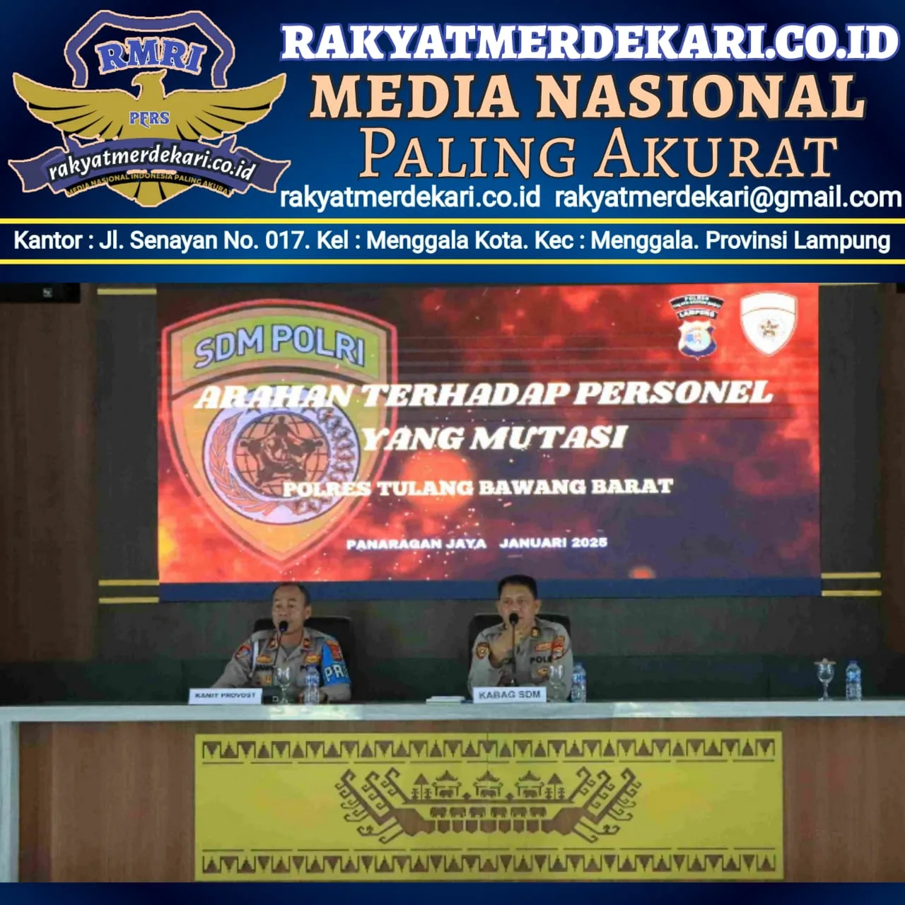 29 Personil Polres Tulang Bawang Barat Dimutasi, Kabag Sdm Berikan Arahan