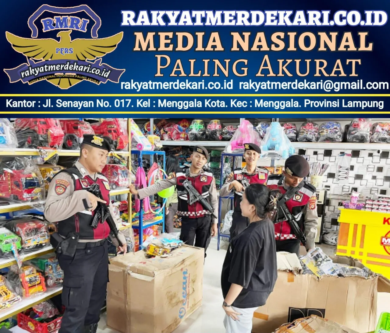 Samapta Polres Tulang Bawang Gelar Patroli Jalan Kaki di Empat Lokasi Berbeda