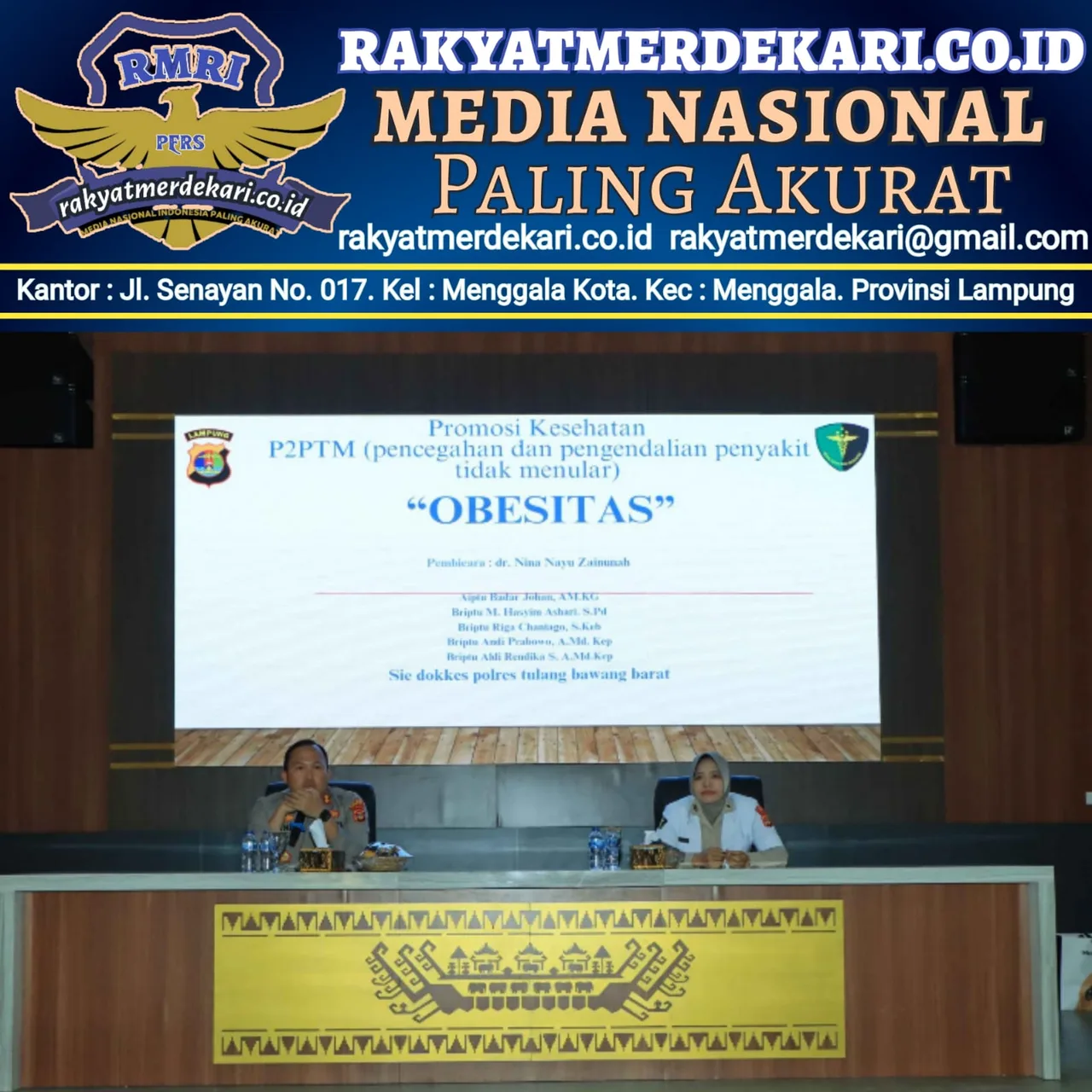 Si Dokkes Polres Tulang Bawang Barat gelar sosialisasi Promosi Kesehatan P2PTM bagi anggota Polri Di Polres Tubaba