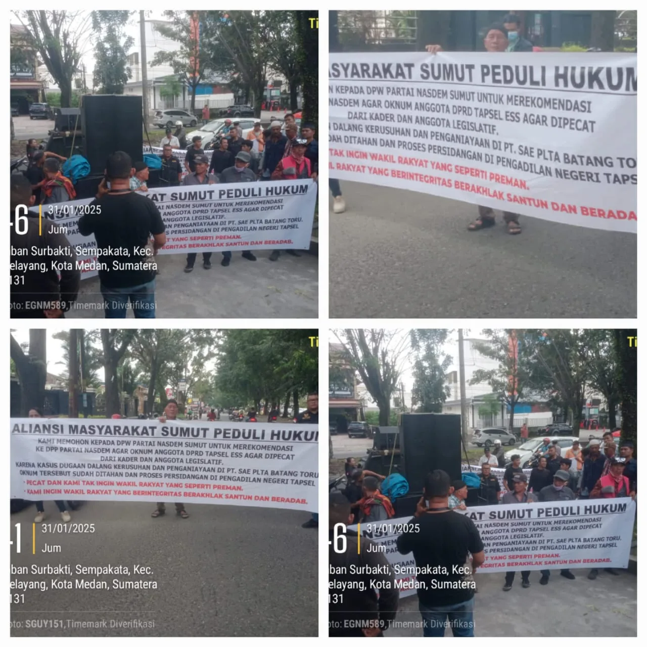 Heboh..!! Ratusan Aktivis Dan Masyarakat Aksi Damai Di Depan Kantor Pengadilan Tinggi Medan Dan Kantor DPW Partai Nasdem,Minta Wakil Rakyat Bukan Preman