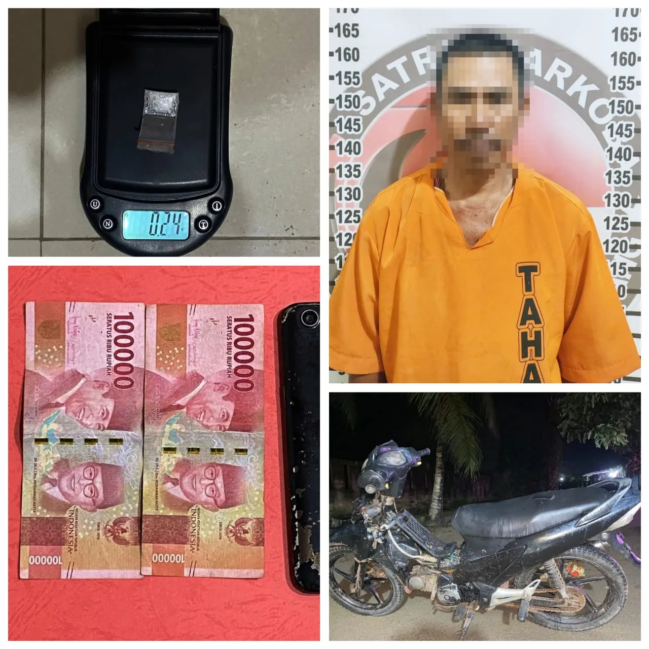 Gasak Narkoba, Polres Tulang Bawang Tangkap Pria Paruh Baya Sembunyikan Sabu Di Jok Motor