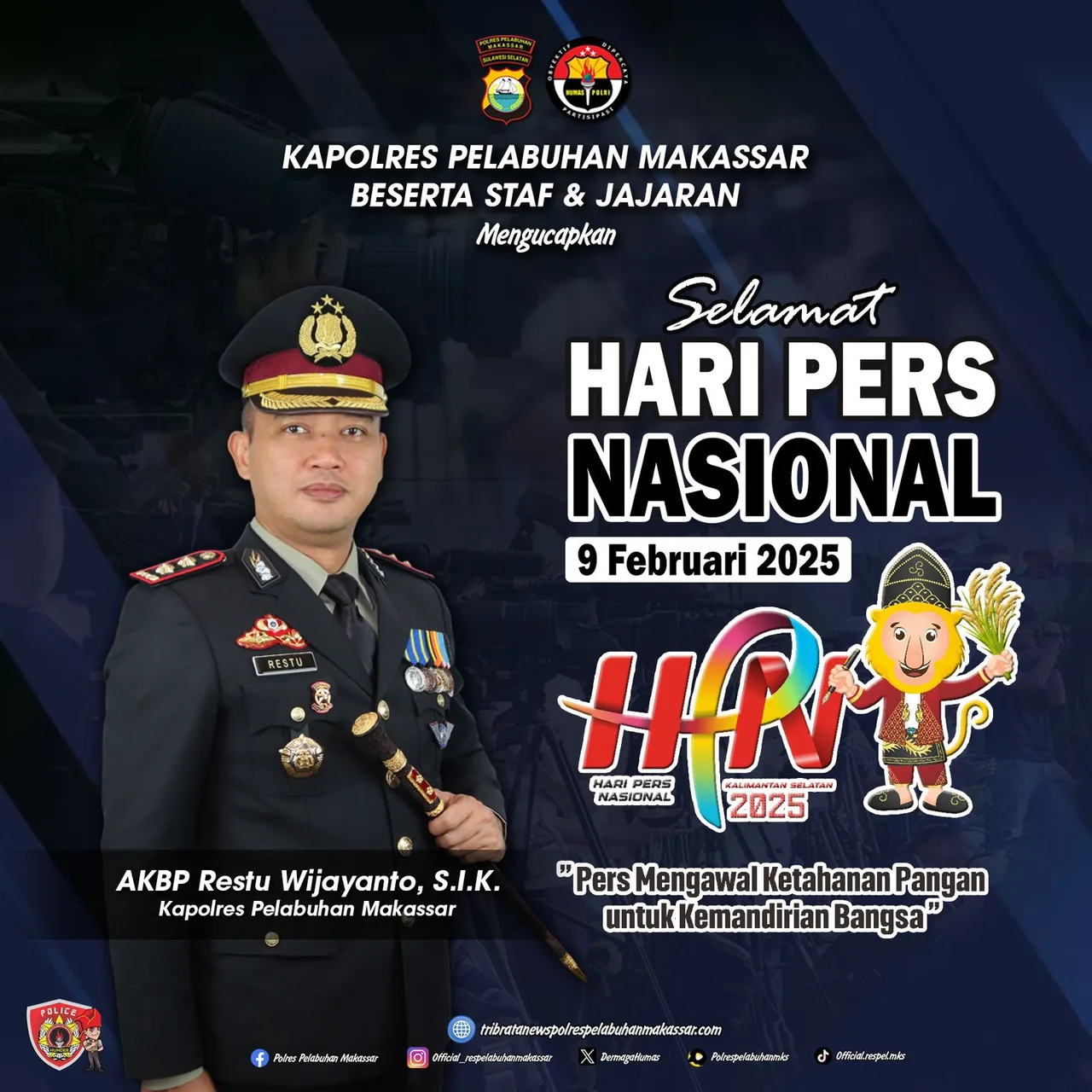 Momentum HPN , Kapolres Pelabuhan Makassar Apresiasi Peran Pers dalam Menjaga Kamtibmas