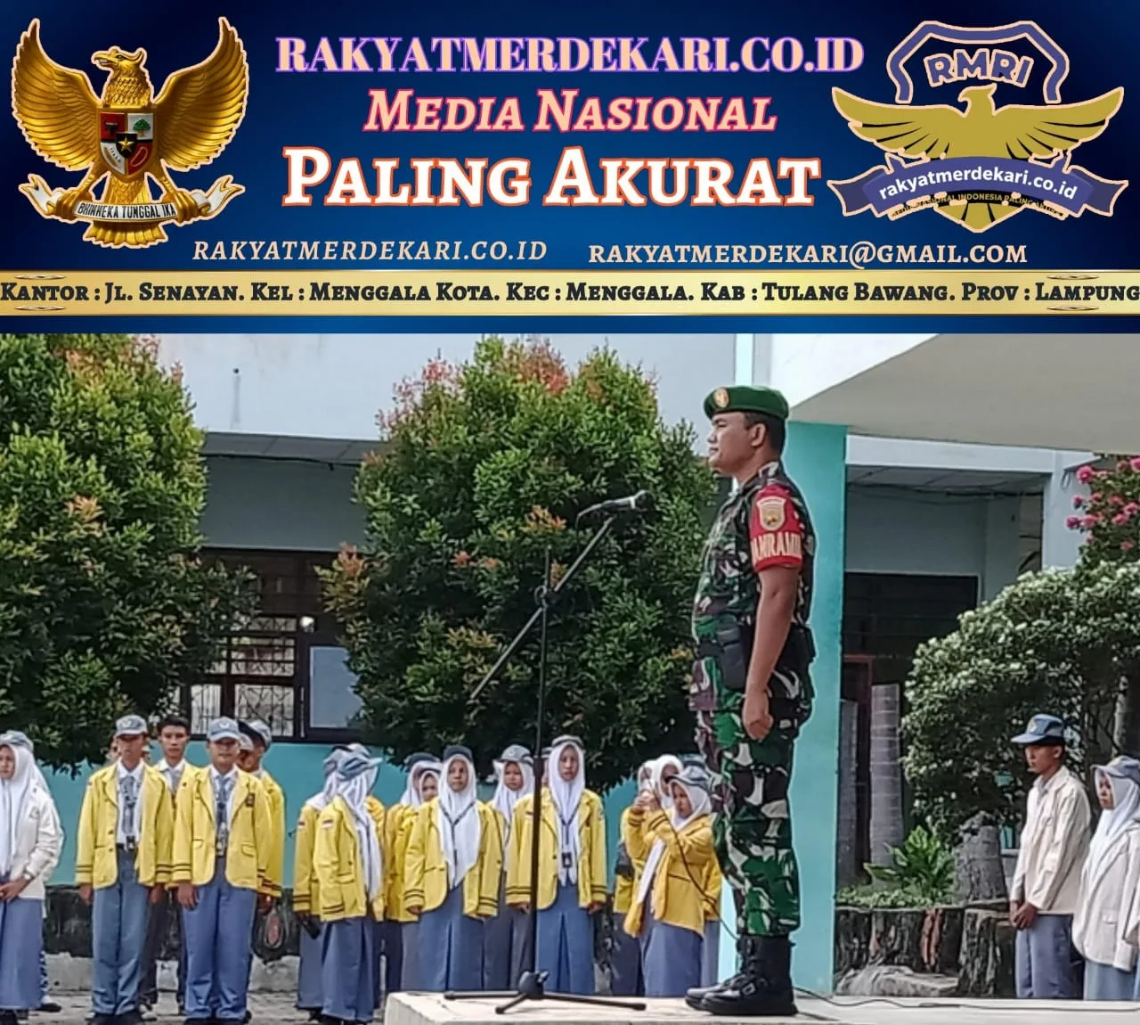 Danramil 426-02 Menggala, Menjadi Irup Di SMAN 03 Menggala, Ingatkan Pelajar Selalu Giat Belajar