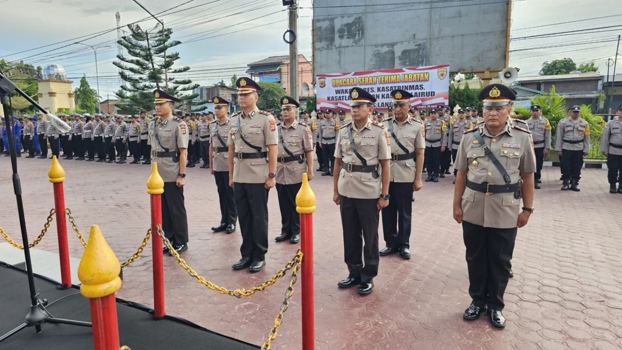 Kapolres Langsa Pimpin Sertijab Wakapolres, Kasatbinmas, Kasatlantas, Dan Kasatpolairud