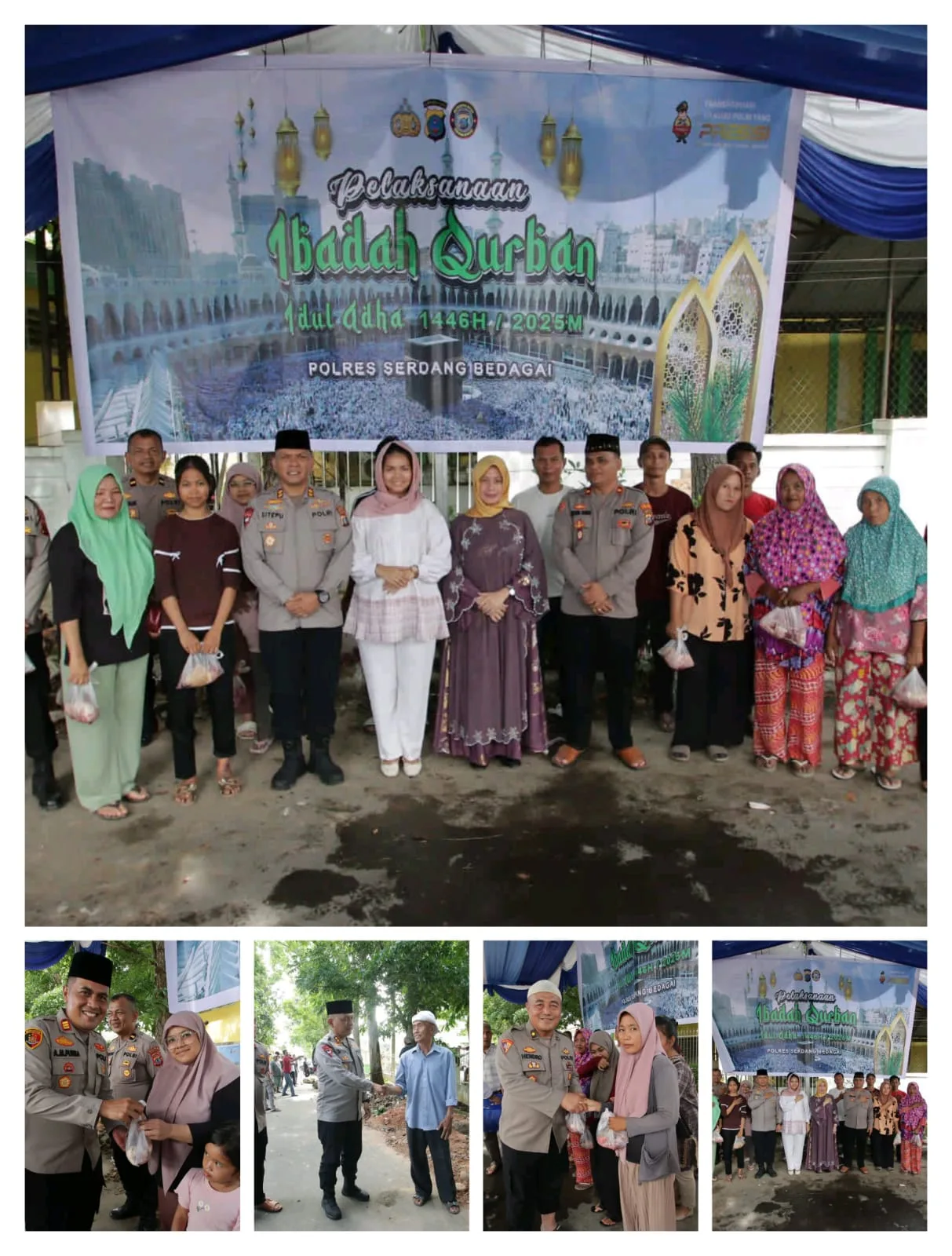 Polres Sergai Qurban 7 ekor Lembu Dan 4 ekor Kambing Di Hari Raya Idul Adha 1446 H / 2025 M