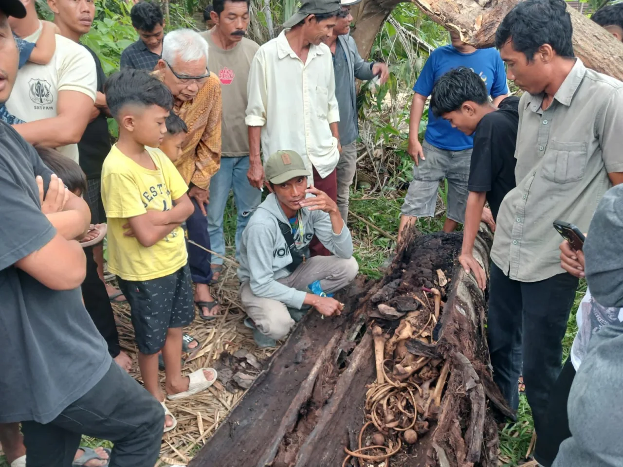 Adanya Penemuan Kerangka Manusia Di Dalam Batang Pohon Aren, Polres Sergai Melakukan Olah TKP