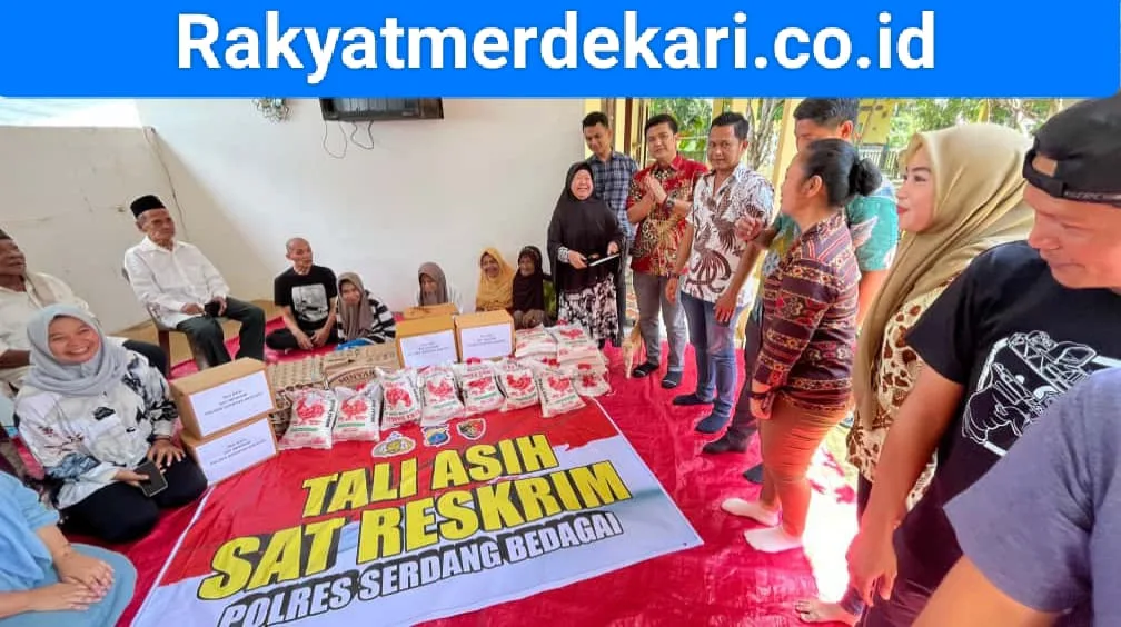Polres Sergai melalui Satreskrim Nya Menyalurkan Tali Asih ke Yayasan Sosial Nurul Jannah Desa Tanah Raja