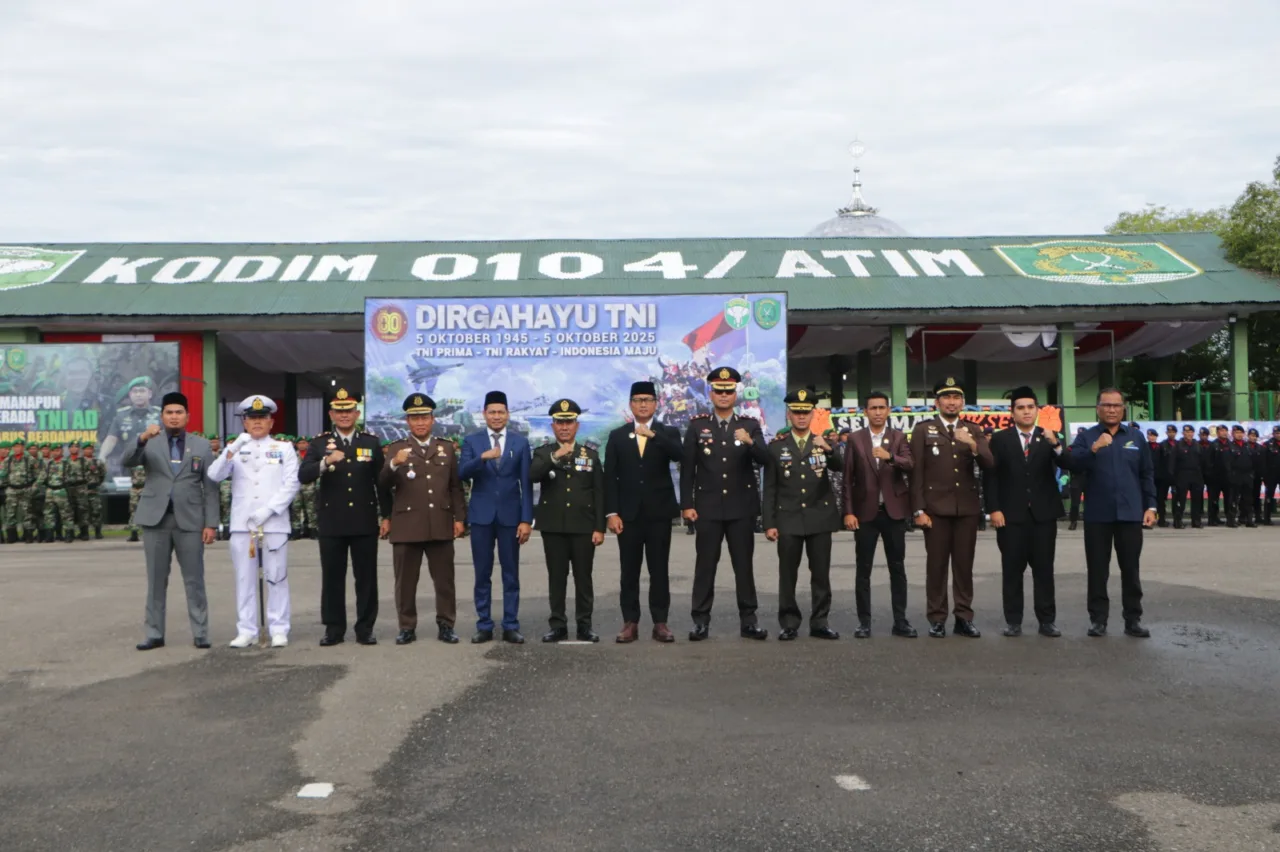 Semangat TNI Prima Menggema Di Langsa Kodim 0104/Aceh Timur Gelar Upacara HUT Ke-80 TNI Penuh Khidmat Dan Kebersamaan
