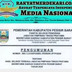Seleksi Terbuka Jabatan Sekda Kabupaten Pesisir Barat Tahun 2025 Tiga (3) Nama lolos