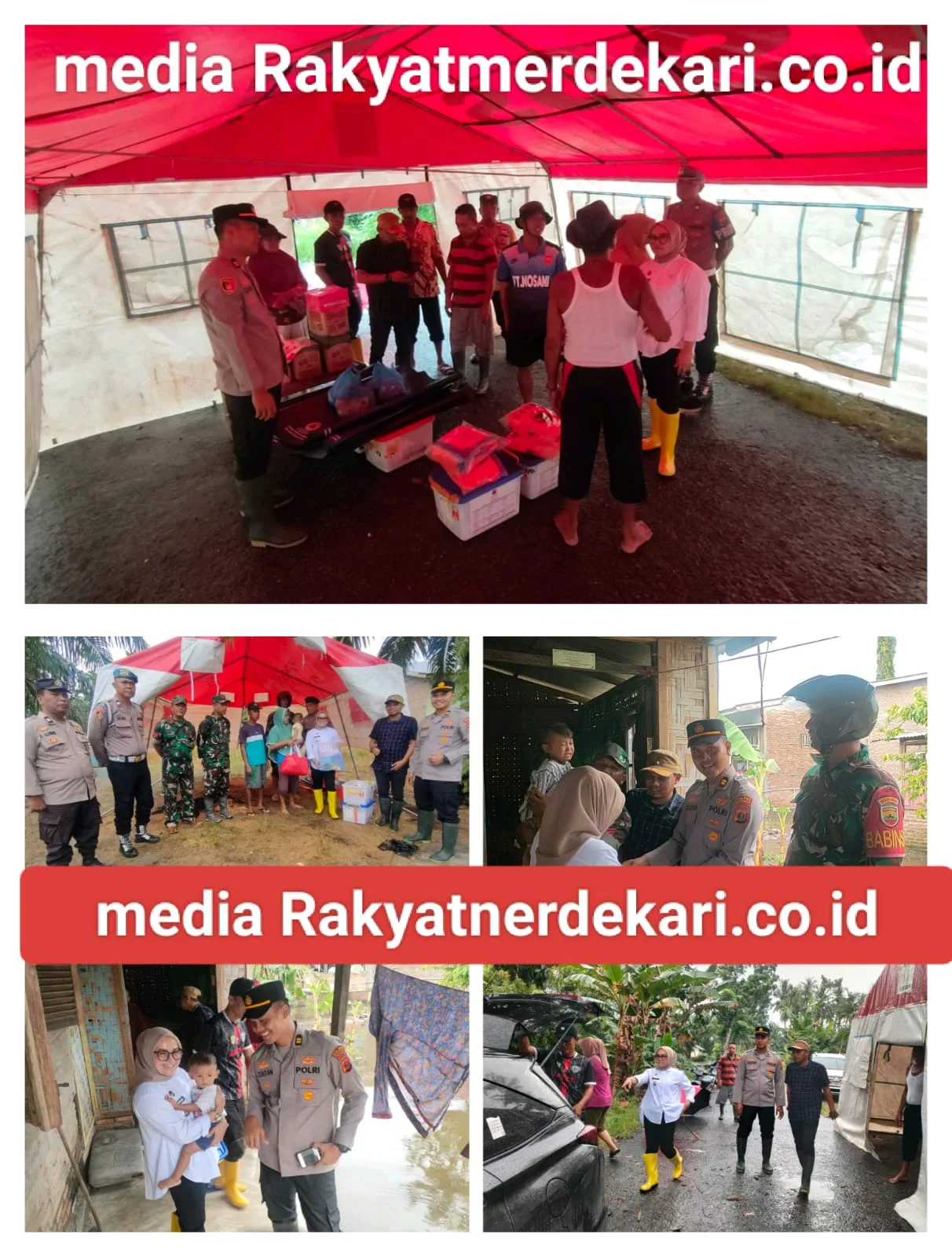 Warga Terdampak Banjir Di Dua Desa Mendapatkan Bantuan Sosial Dari TNI-POLRI Dan Pemerintah
