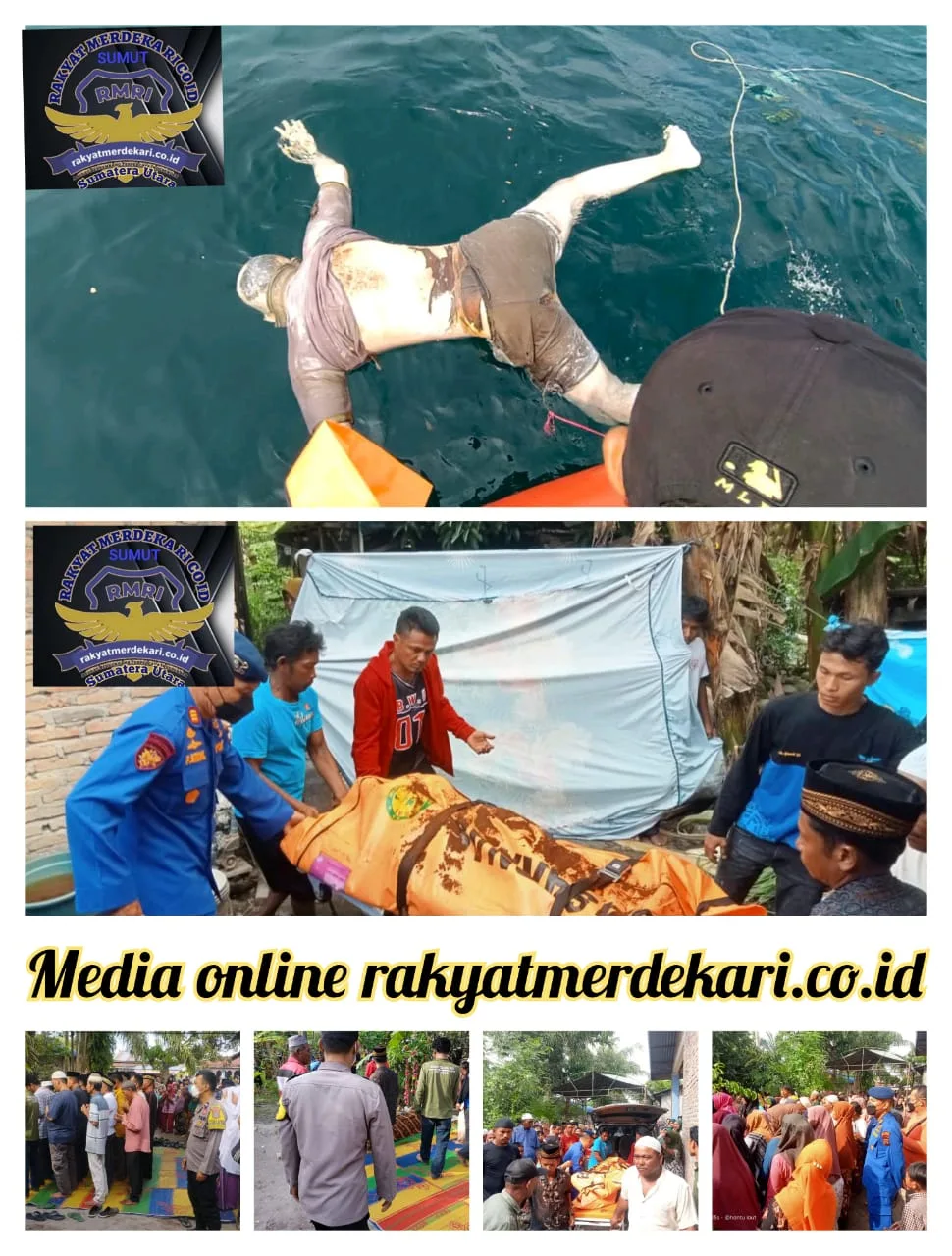 Sinergitas TNI-POLRI Dan Basarnas Atasi Penemuan Jenazah Nelayan Yang Hilang Di Perairan Desa Sentang, Teluk Mengkudu