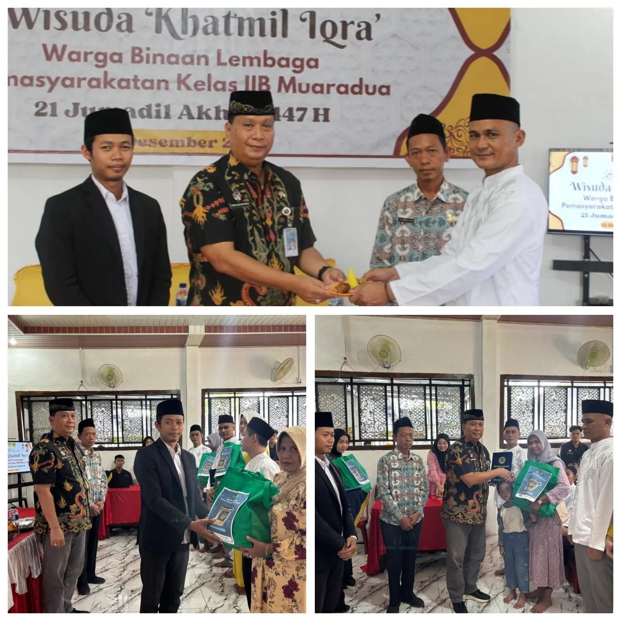 Lapas Muaradua Gelar Wisuda Khatmil Iqra Dan Bansos Bersama Kemenag Dan Ponpes Darul Huda