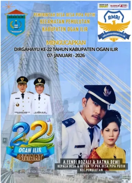 Kepala Desa Pipa Putih Mengucapkan Selamat HUT Ogan Ilir Ke- 22 Tahun