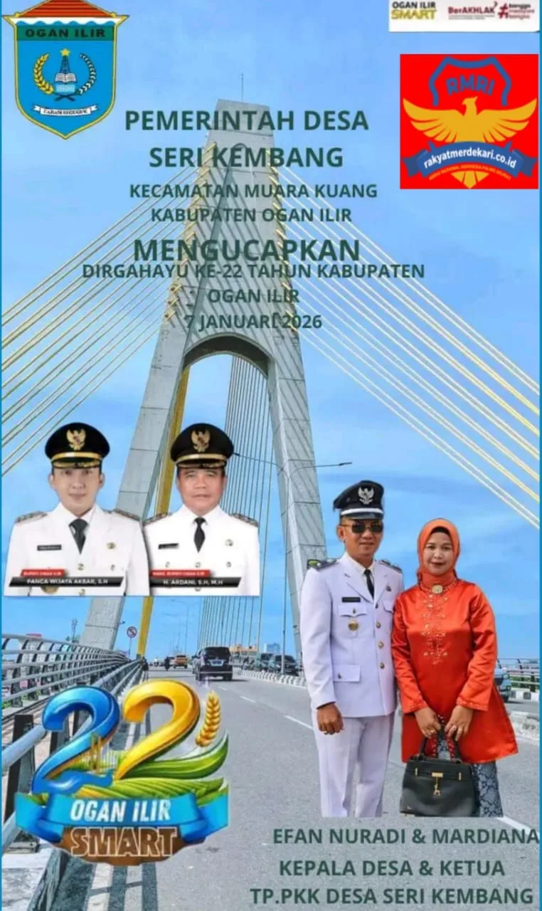 Kepala Desa Serikembang Mengucapkan Selamat Hari Ulang Tahun Ke -22 Kab.Ogan Ilir