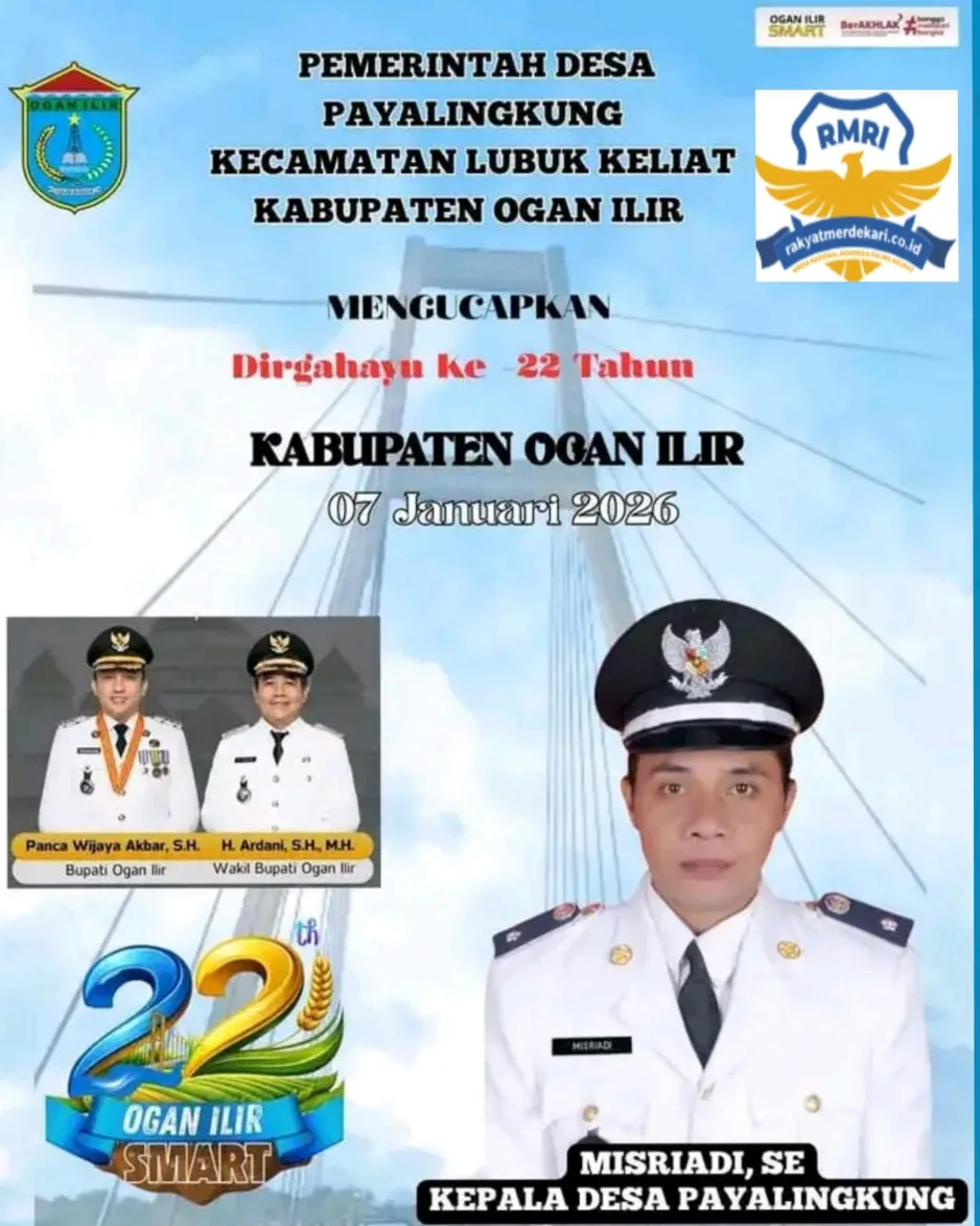 Kepala Desa Payalingkung Ucapan Selamat HUT Kabupaten Ogan Ilir Ke-22 Tahun