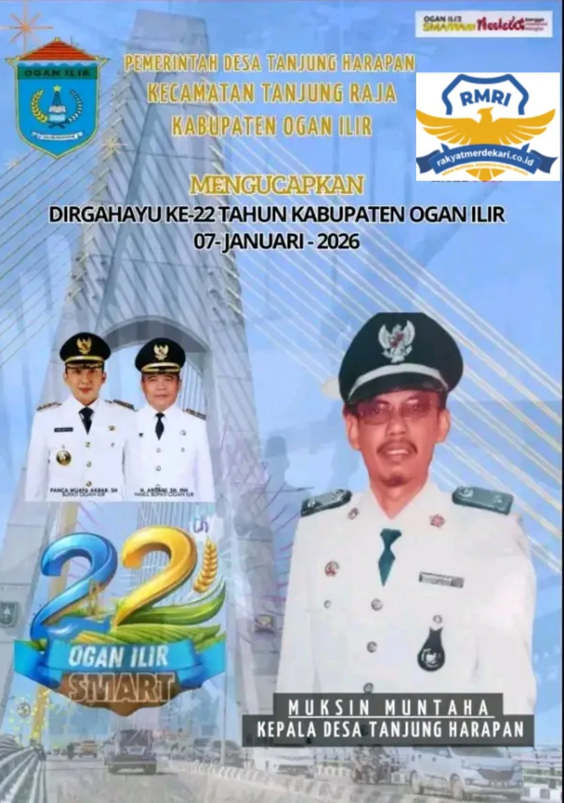 Pemerintah Desa Tanjung Harapan Mengucapkan Selamat Hari Ulang Tahun Kabupaten Ogan Ilir Ke- 22 Tahun