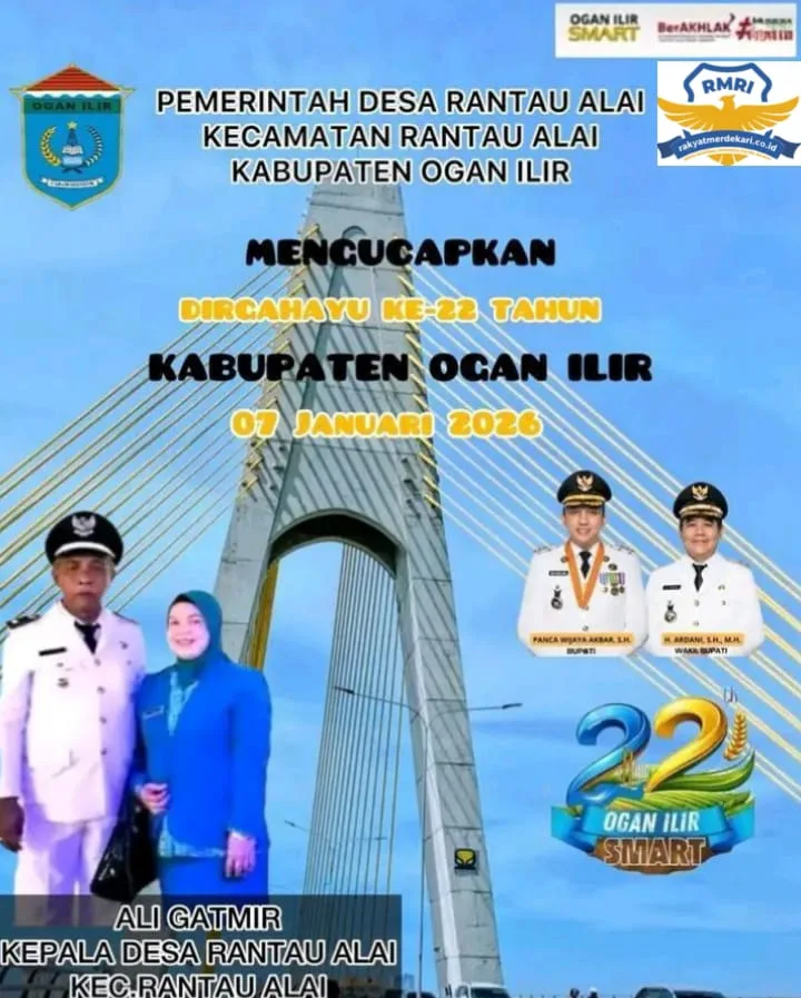 Kepala Desa Rantau Alai Mengucapkan Selamat Hari Ulang Tahun Kabupaten Ogan Ilir Ke- 22