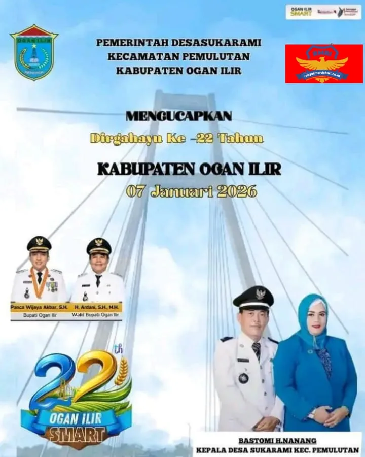 Kepala Desa Sukarami Mengucapkan Selamat HUT Ogan Ilir Yang Ke- 22 Tahun