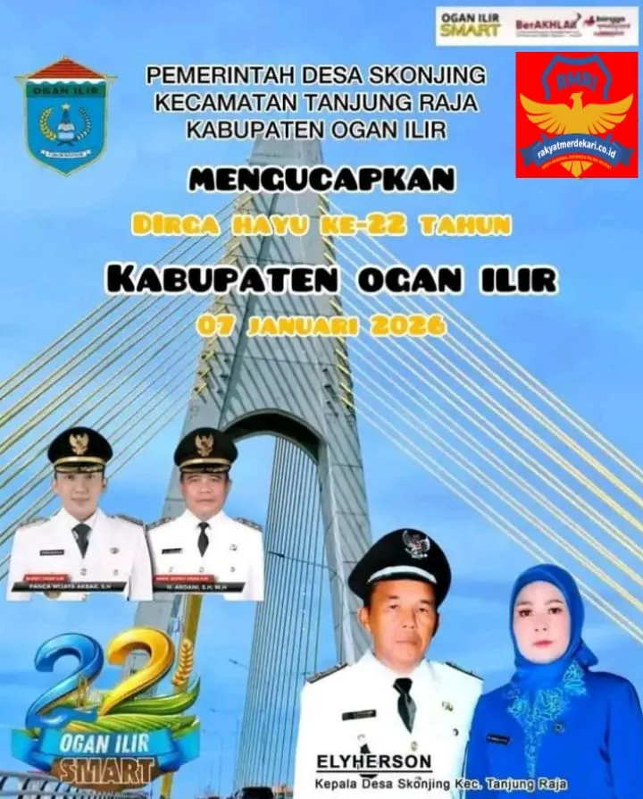 Kepala Desa Skonjing Beserta Jajaran Perangkat Desa Mengucapkan Selamat Hari Jadi Kabupaten Ogan Ilir Ke-22 Tahun