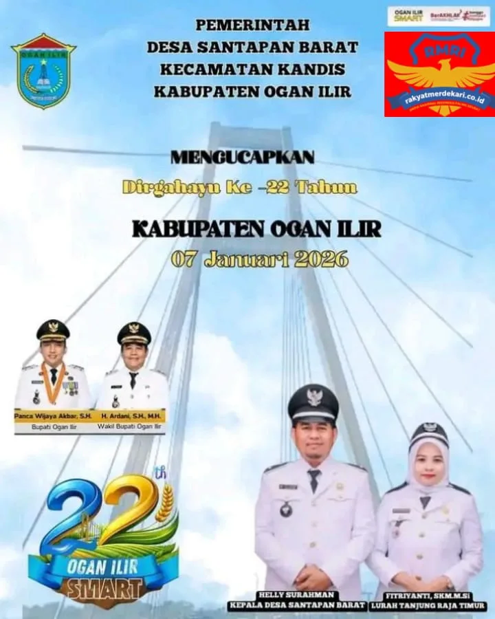 Kepala Desa Santapan Barat Helly Surahman Mengucapkan Dirgahayu Ke-22 Tahun Kabupaten Ogan Ilir