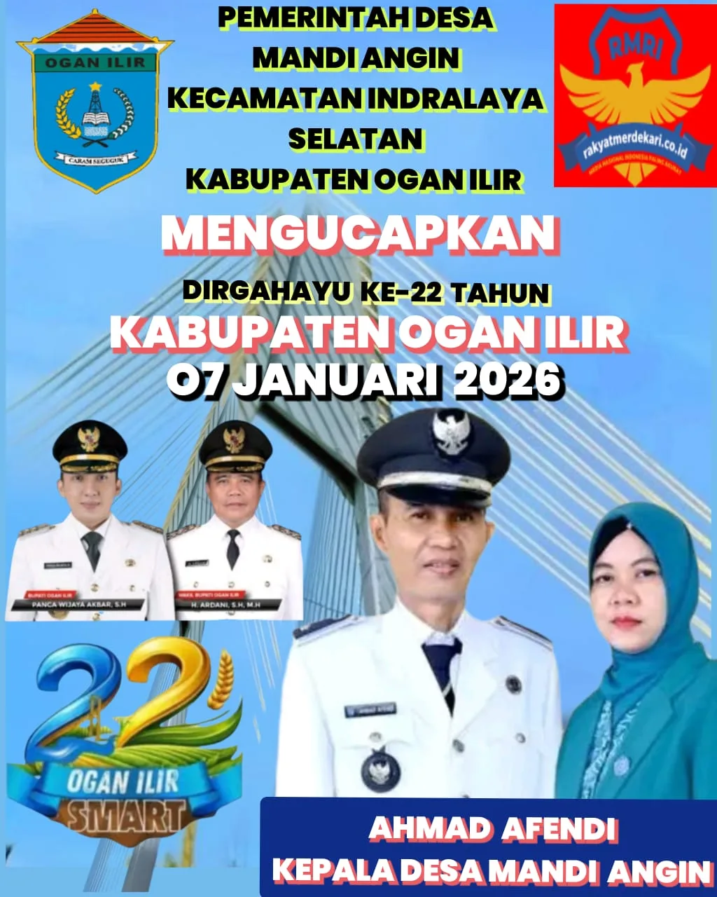 Selamat Hari Jadi Kabupaten Ogan Ilir Ke- 22 Tahun