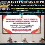 Arahan Kapolda Lampung Jadi Momentum Penguatan Soliditas dan Kinerja Jajaran Kapolres Tulang Bawang Tegaskan Jaga Stabilitas Keamanan Dan Ketertiban Masyarakat
