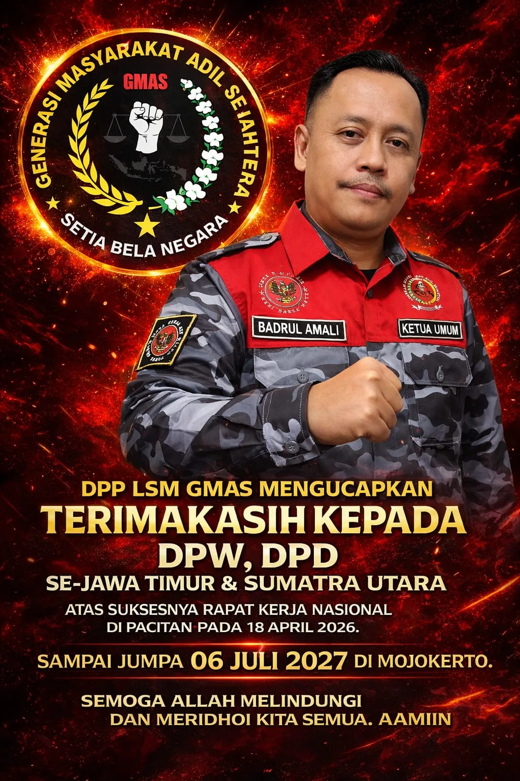 Tiga Lokasi Di Pacitan Sukseskan Acara Rakernas ke VII LSM GMAS Se-Indonesia