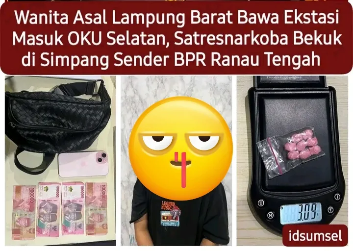 Satres Narkoba Polres Oku Selatan Amankan Wanita Asal Lampung Barat Yang Menjadi Penjual Ekstasi Di BPR Ranau Tengah