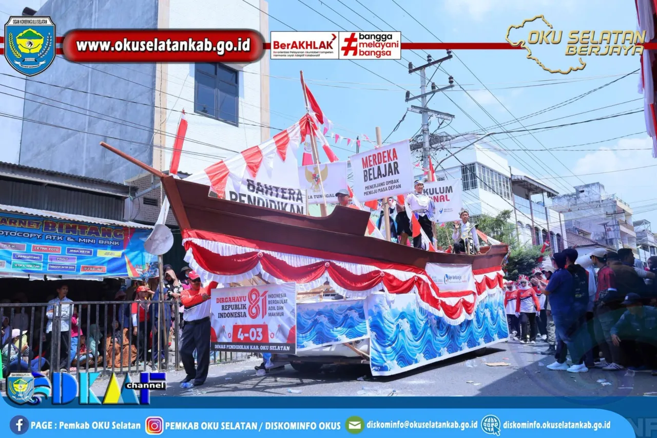 Semarak Kendaraan Hias Meriahkan Pawai Pembangunan HUT Ke 81 RI Di Oku Selatan