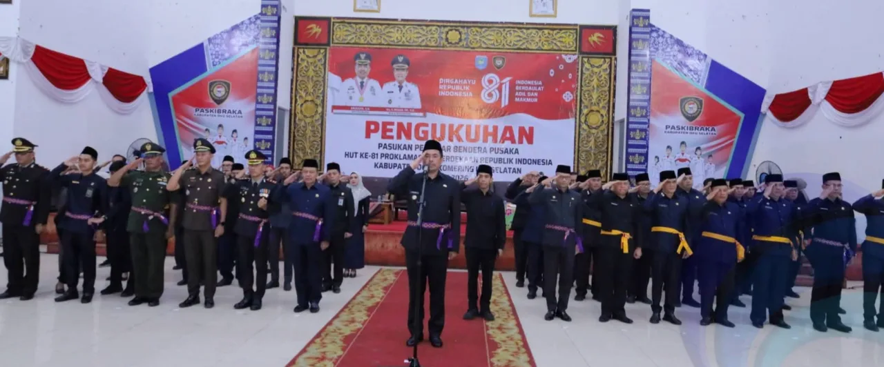Bupati Oku Selatan Kukuhkan Paskibraka Tingkat Kabupaten Tahun 2026