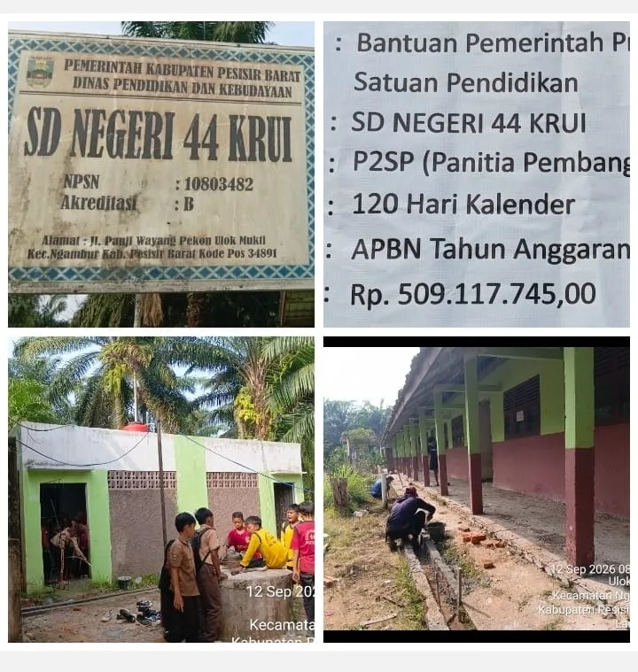 Ada Dugaan Korupsi Terencana Di Revitalisasi SDN 44 Krui Warga Sekitar Pasrah Tak Dapat Kerja