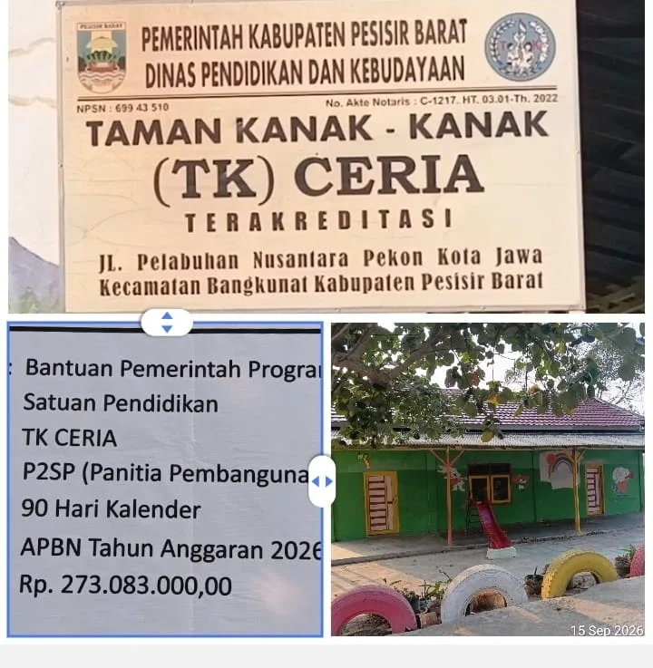 Kepsek Abaikan Aturan Di Revitalisasi TK Ceria wali Murid Tak Di Beritahu