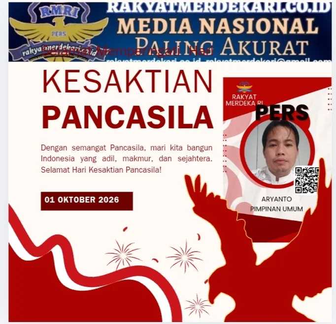Segenap Jajaran Staf Dan Pimpinan Media Rakyat Merdekari Co . Id Mengucapkan Selamat Hari Kesaktian Pancasila 1 Oktober