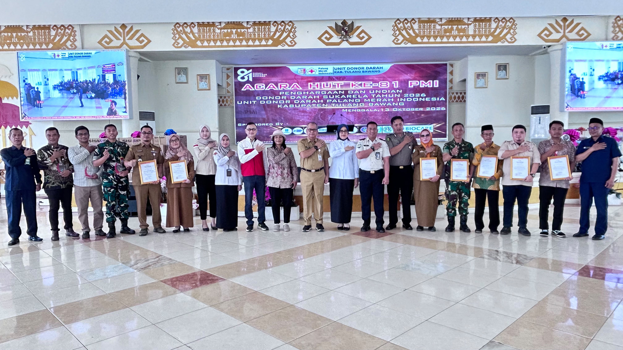 Perwira Penerangan Kodim 0426 TB, Lettu Inf Mardiansyah Menghadiri Acara Penghargaan Dan Undian Sukarela TH 2026 Dalam Rangka HUT ke-81 PMI