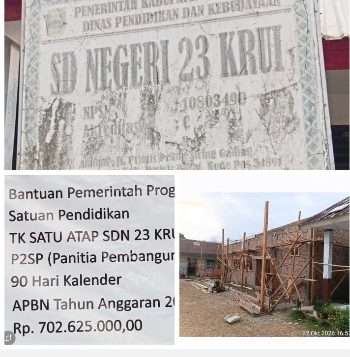 Revitalisasi TK Satap SDN 23 Krui Dikerjakan Pihak Ketiga, Disdik Pesibar Wajib Bertindak Tegas Atas Pelanggaran Sistem Swakelola Ketua komite Protes Ke Sekolahan Karena Merasa Tak Dilibatkan